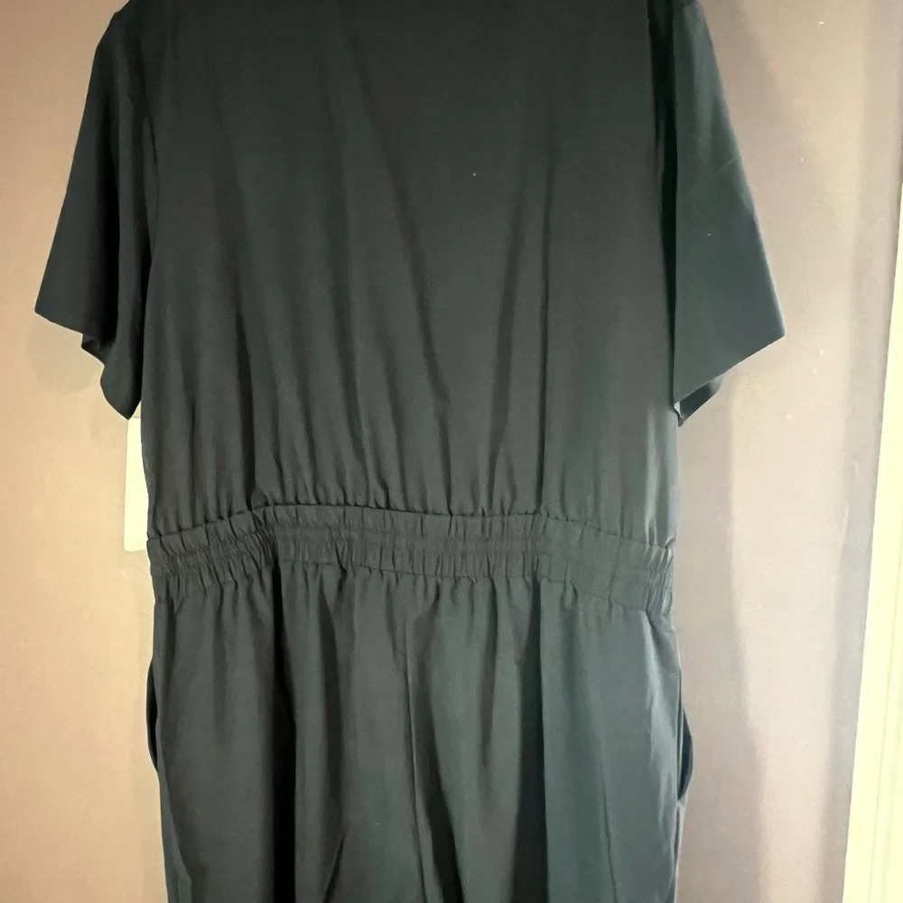 Athleta Black Short-Sleeve Jumpsuit - Picture 2 of 3